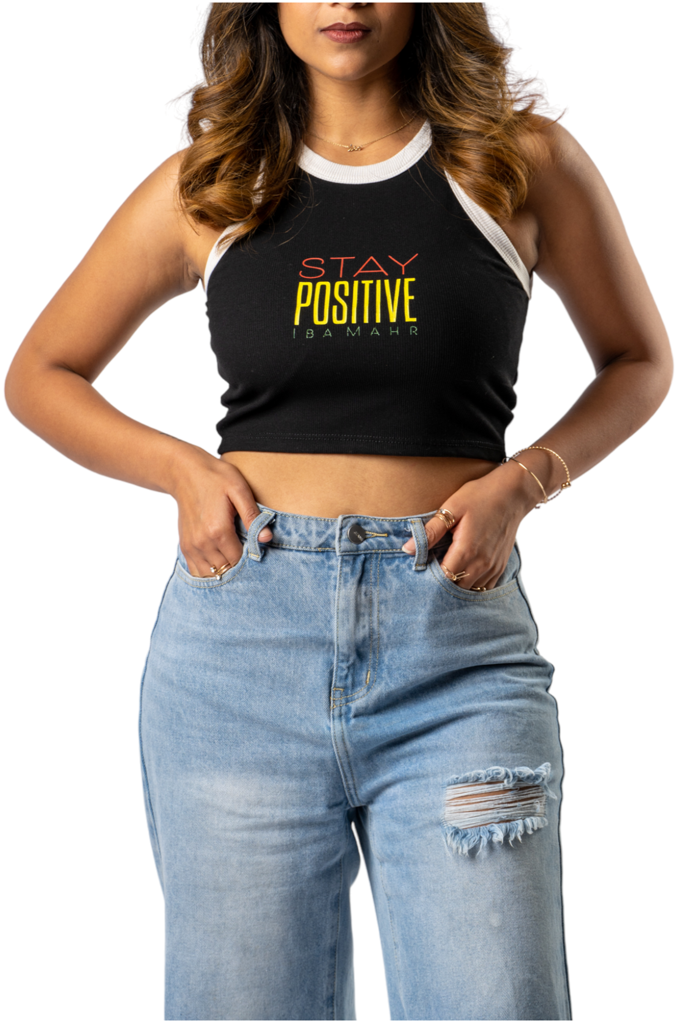 Stay Positive Rasta Crop
