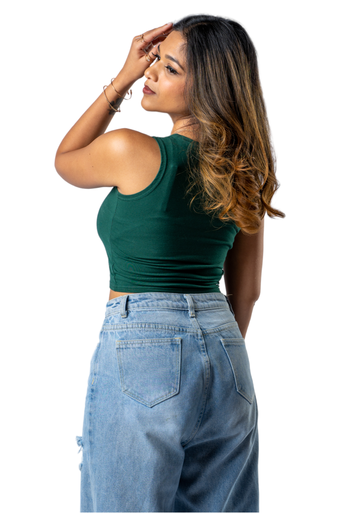 Stay Positive Emerald Crop