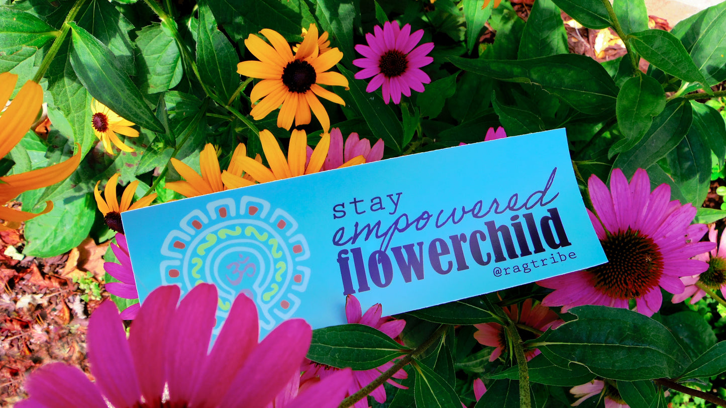 Flowerchild Bumper Sticker - Ragtribe Ethical Clothing & Productions, LLC