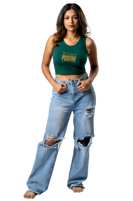 Stay Positive Emerald Crop