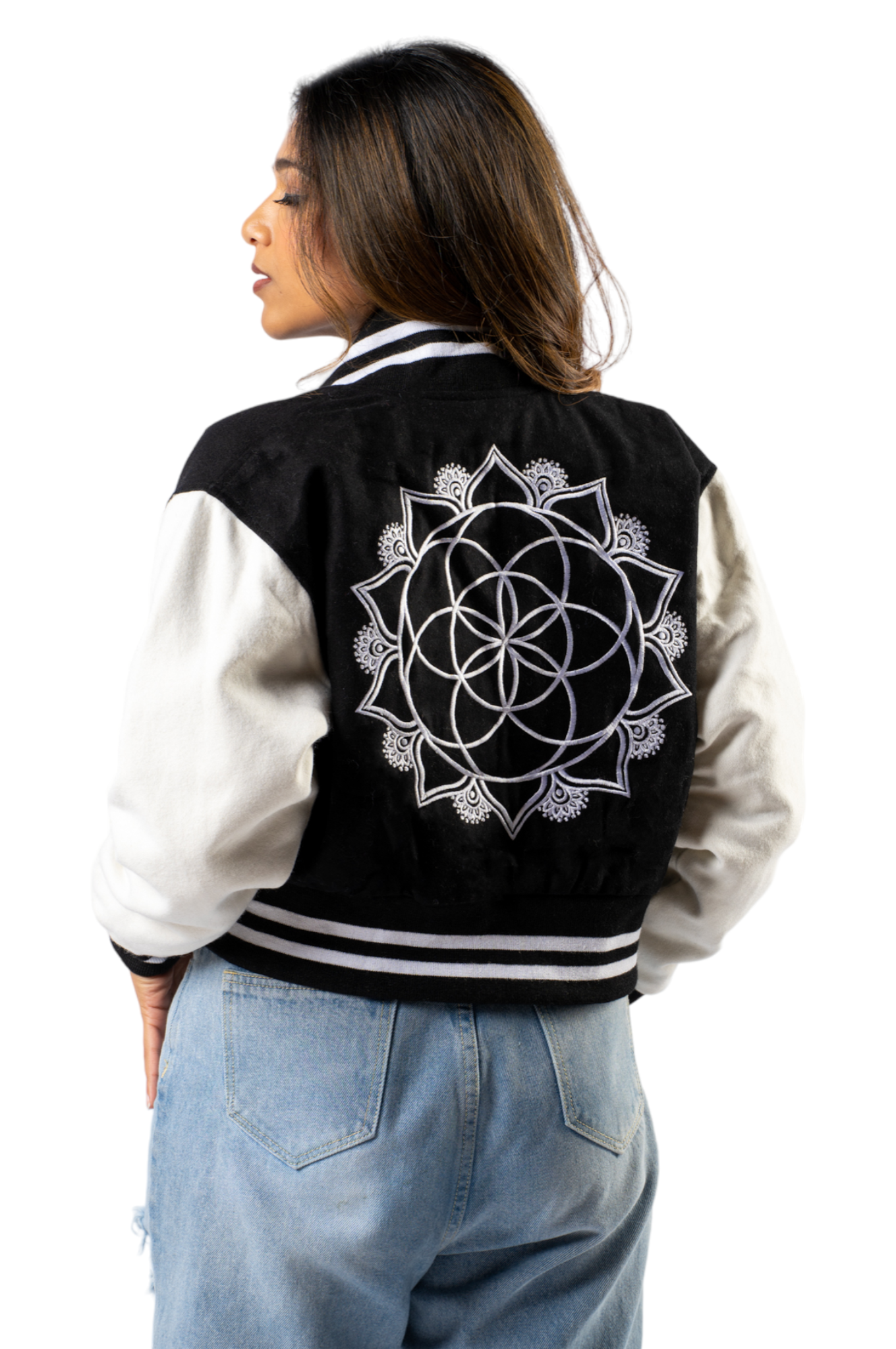 Load image into Gallery viewer, The Sacred Evolution Varsity Crop - Ragtribe Ethical Clothing &amp;amp; Productions, LLC
