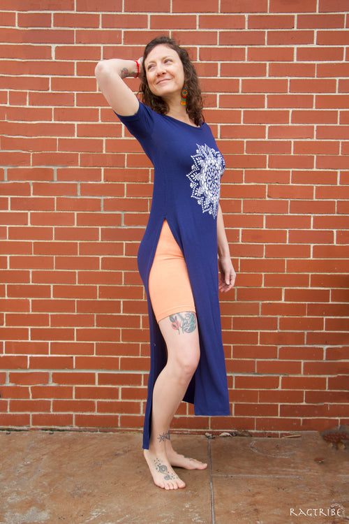 Mandala High Slit Tunic - Ragtribe Ethical Clothing & Productions, LLC